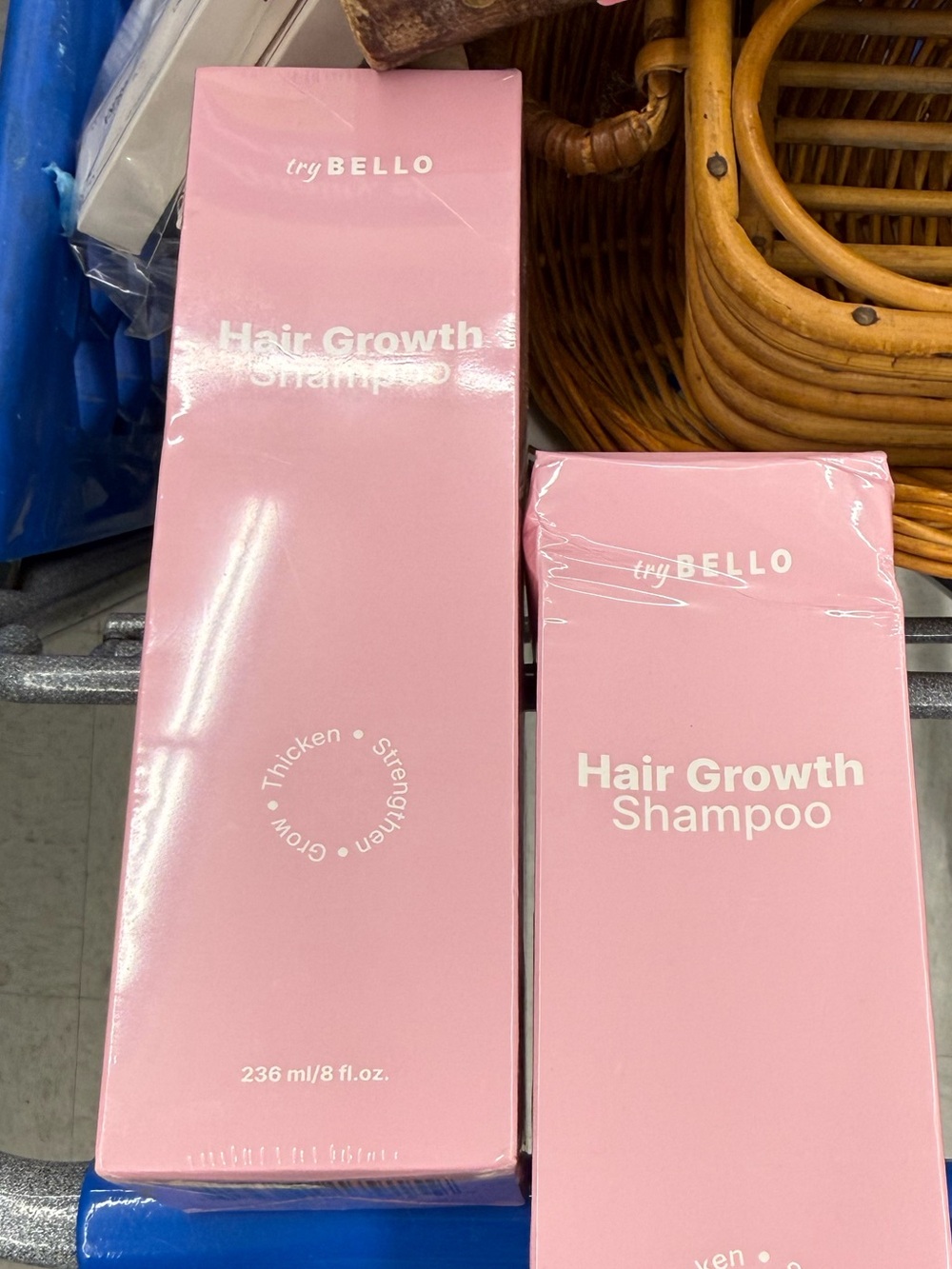 2 Boxes NWT Trybello Hair Growth Shampoo in a 236 ml (8 fl. oz.) bottle.